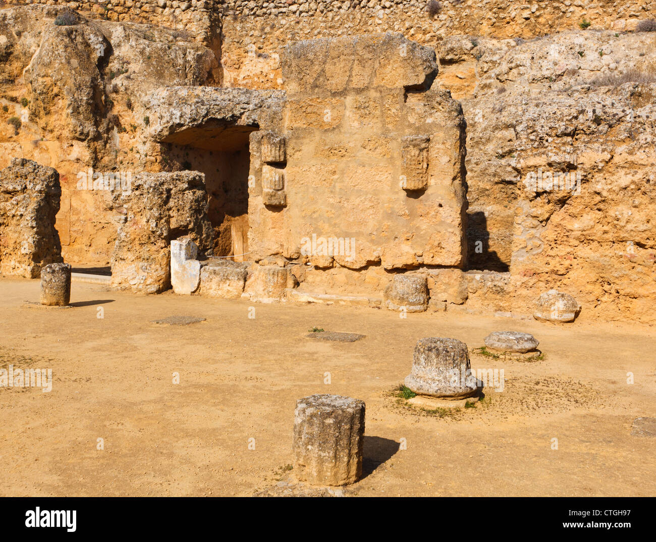 The Archaeological Complex, Carmona, Seville Province, Spain. Tumba de Servilia, the Tomb of Servilia. Stock Photo