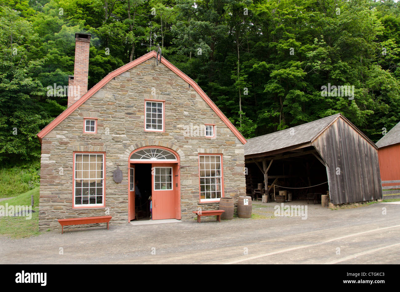 New York, Cooperstown, Farmers' Museum. Historic Blacksmith's shop