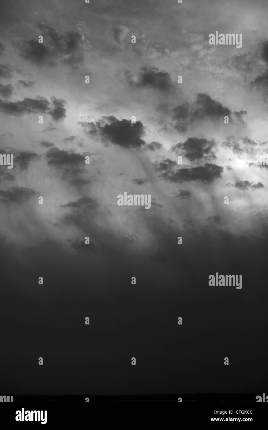 Cirrus clouds, black and white Stock Photo - Alamy