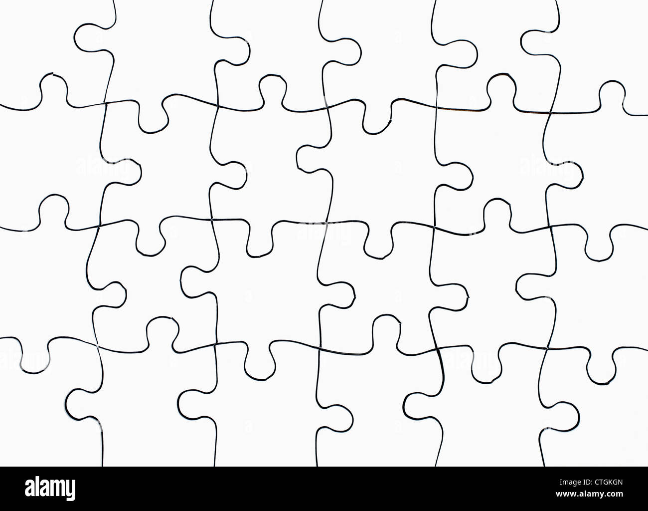 Blank jigsaw puzzle pieces Stock Photo