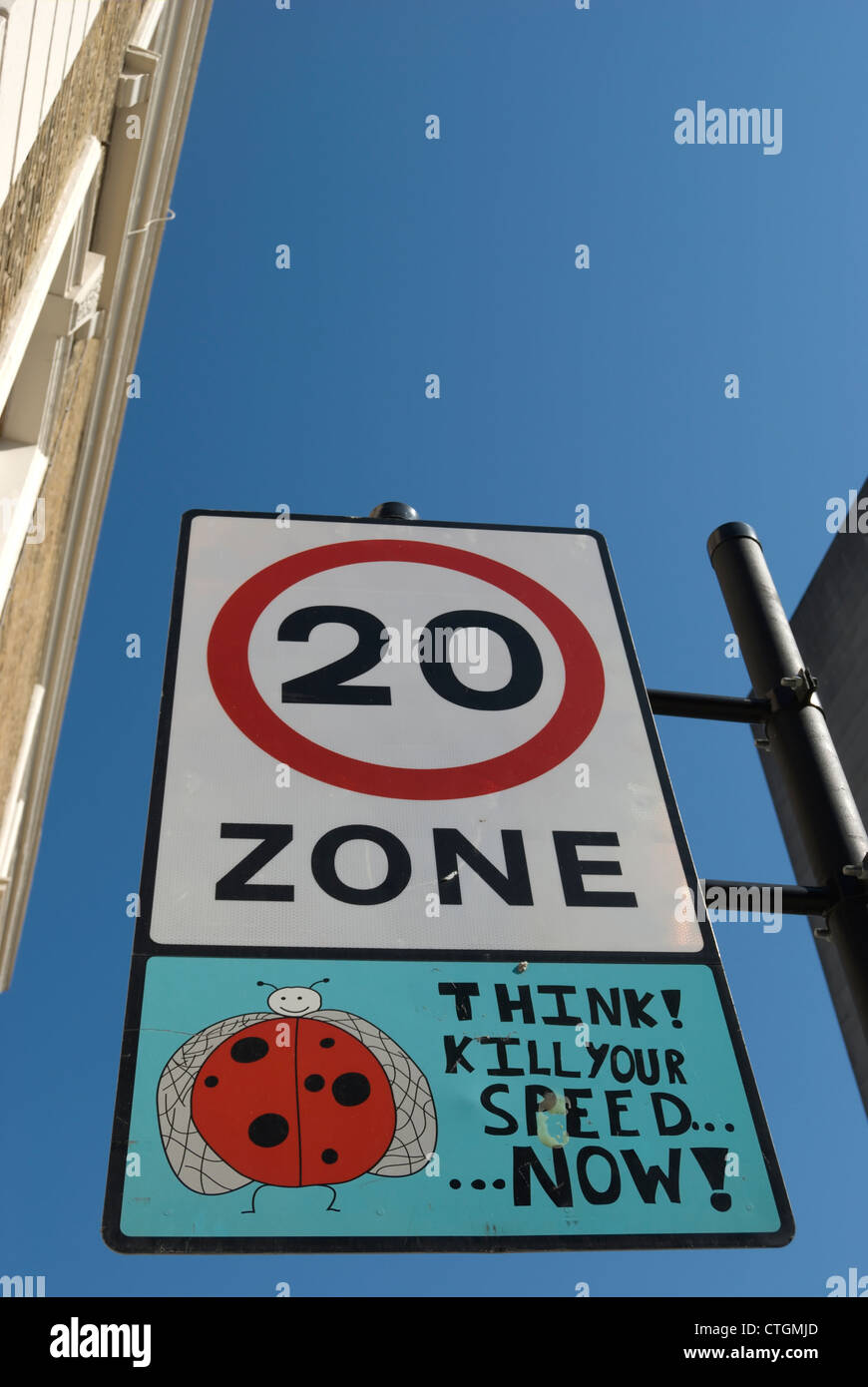 british road sign indicating a 20mph zone, hammersmith, london, england