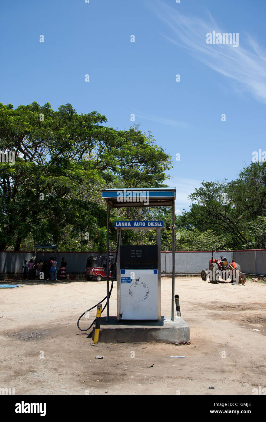 petrol pump, in sri lanka. Stock Photo