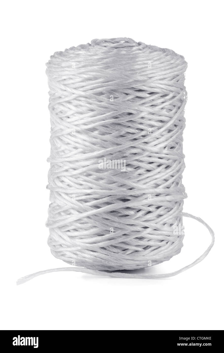 Hank of plastic rope isolated on white Stock Photo