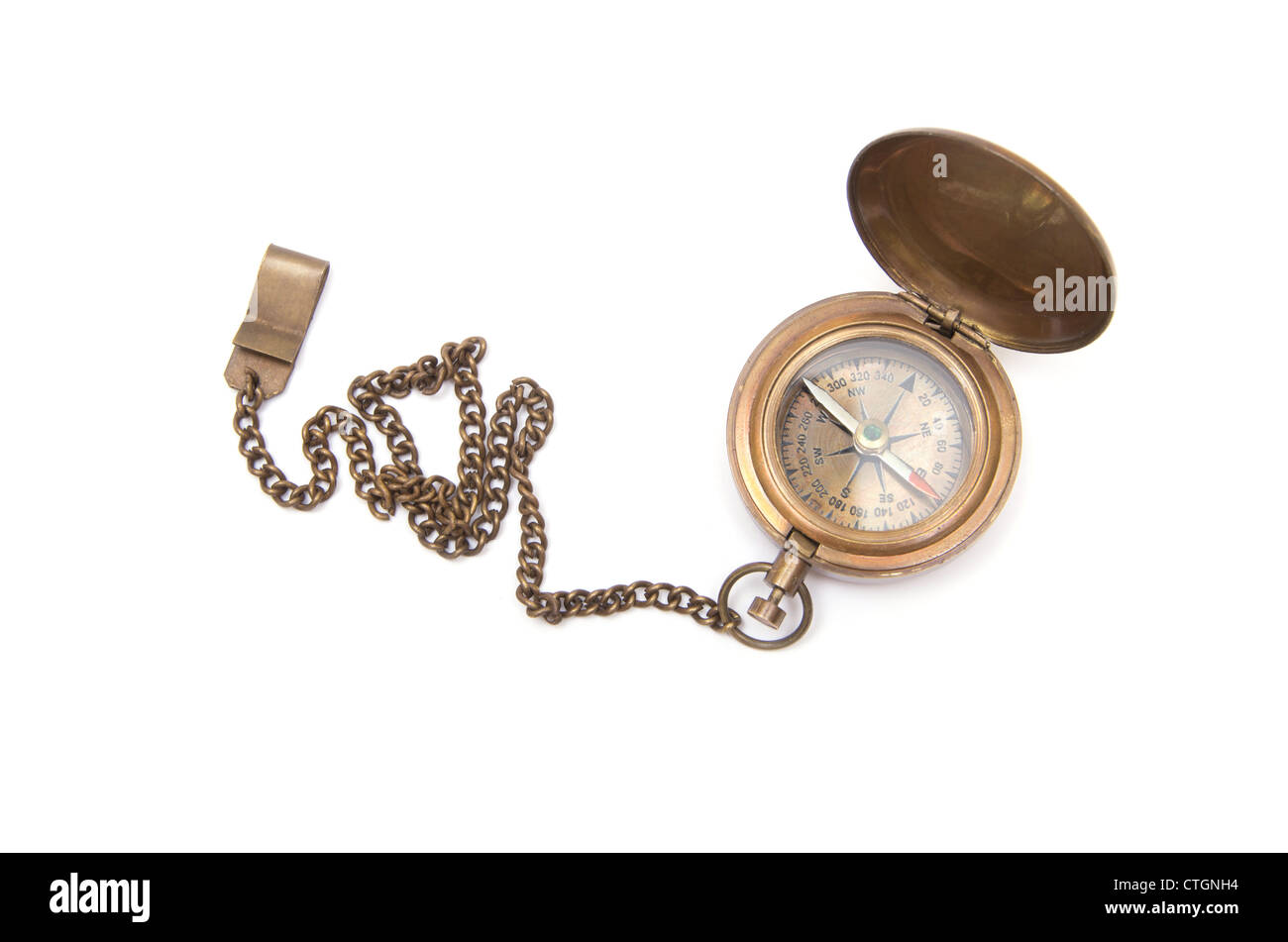 Vintage compass isolated on white background Stock Photo - Alamy