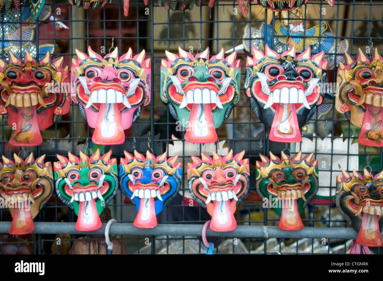 Thai face masks on sale as souvenirs at the Wat Pho Temple in Bangkok