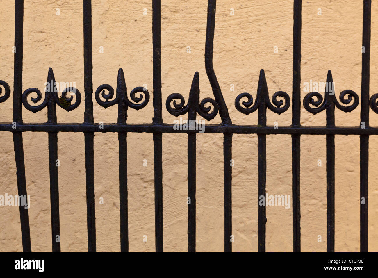 Dunmanway, County Cork, Ireland. Typical wrought iron work on gate