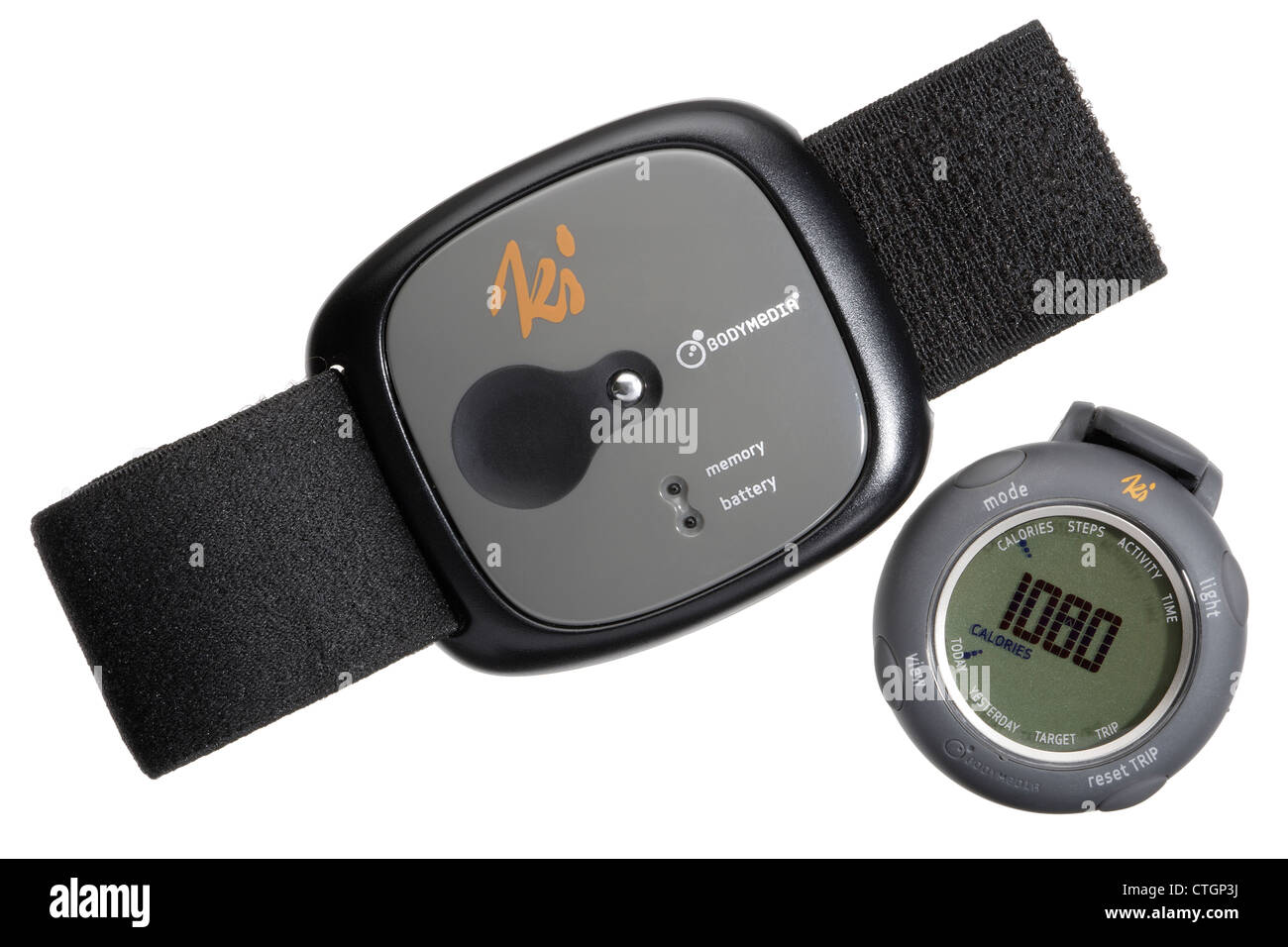Ki fit armband monitor and calorie counter display Stock Photo