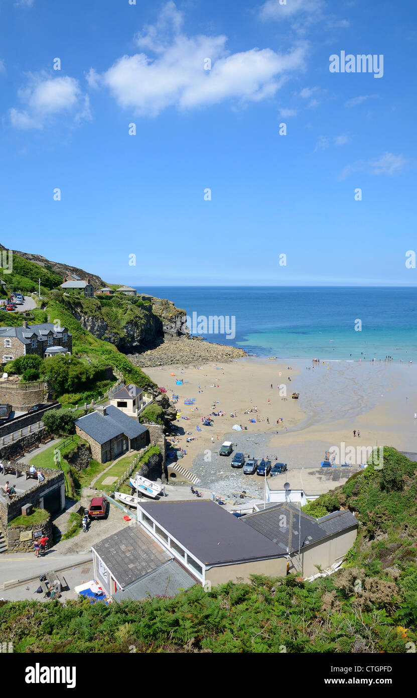 A summers day at Trevaunance cove, St.Agnes, Cornwall, UK Stock Photo