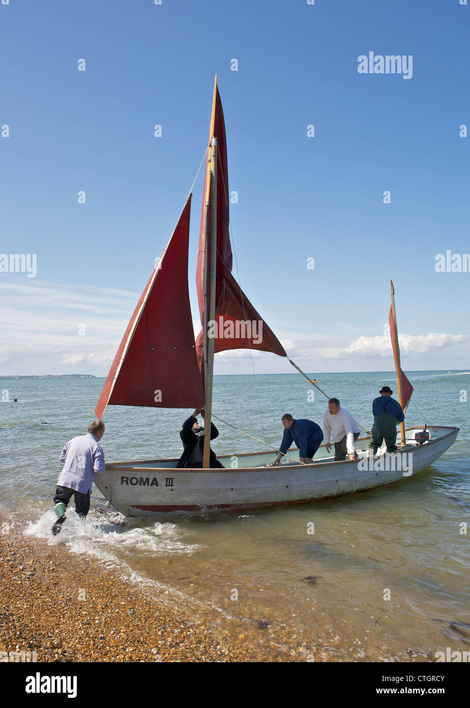 Landing of the oysters at Whitstable Stock Photo