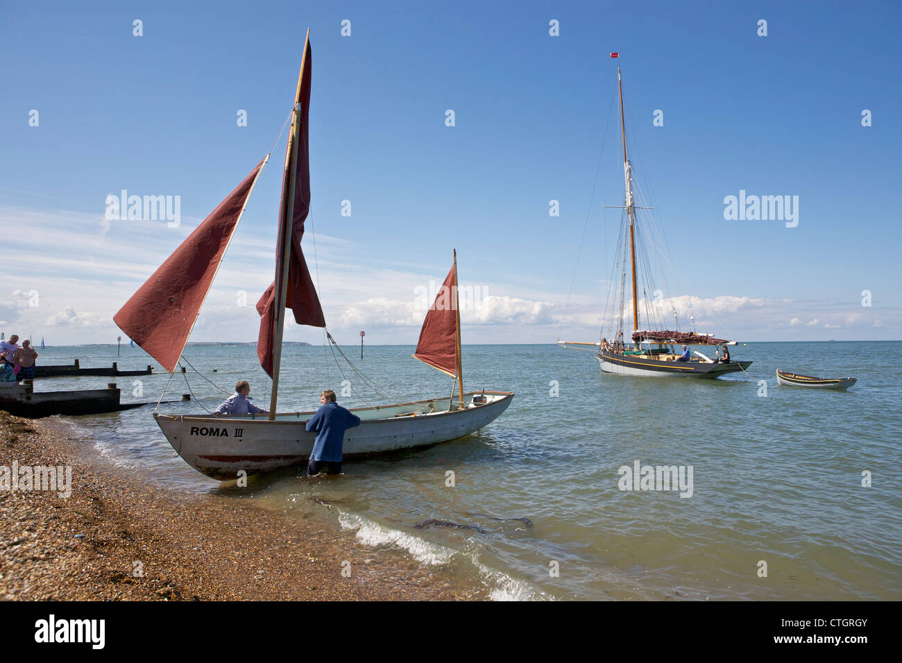 Landing of the oysters at Whitstable Stock Photo