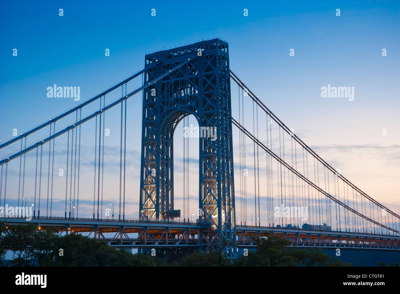 George Washington Bridge tower Stock Photo