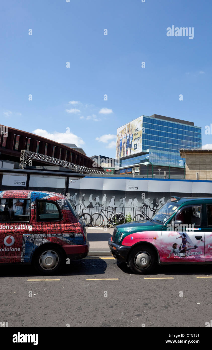 Taxi rank outside Westfield Stratford City Shopping Centre, London