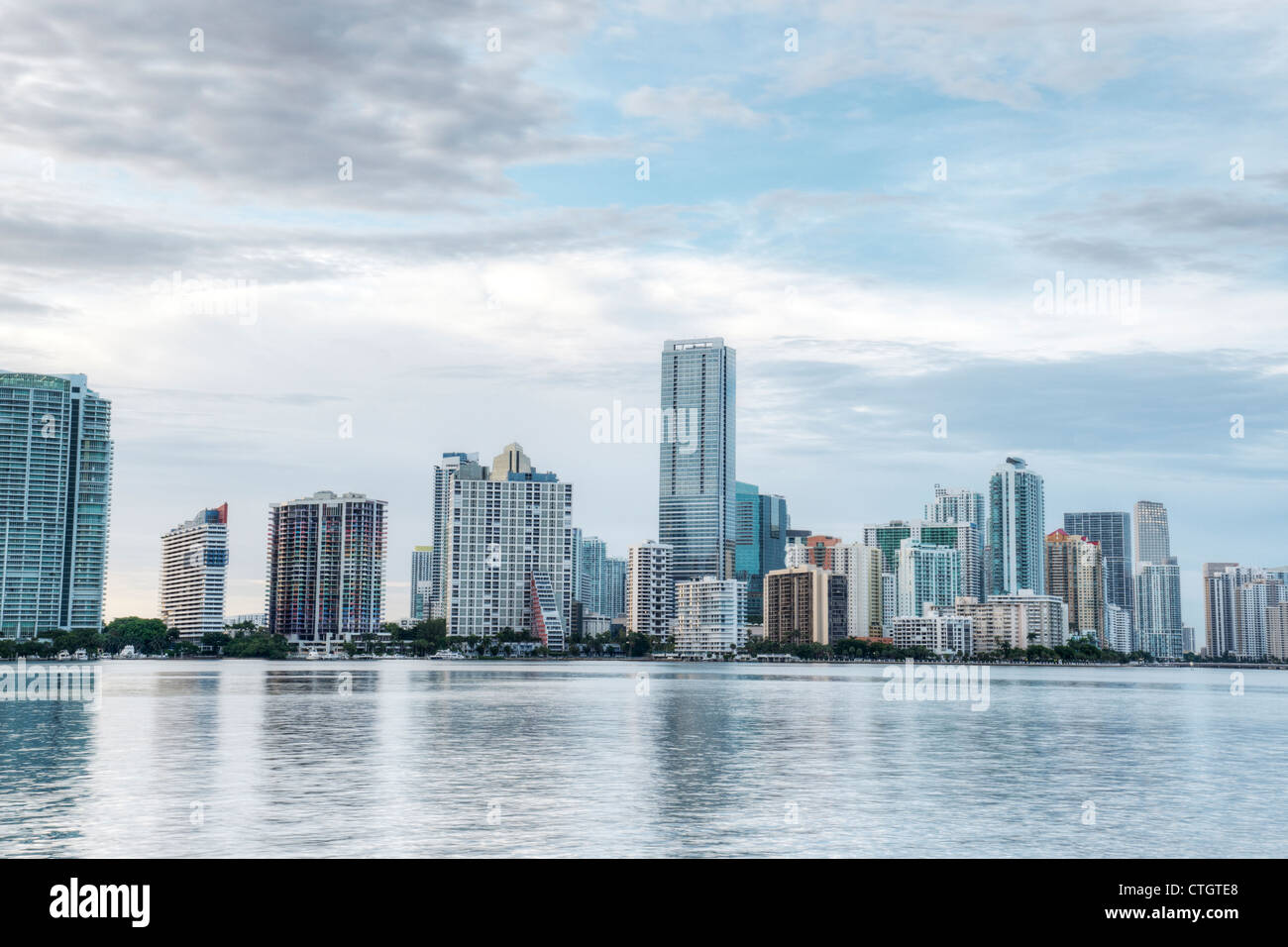 HDR of Miami Skyline. Stock Photo