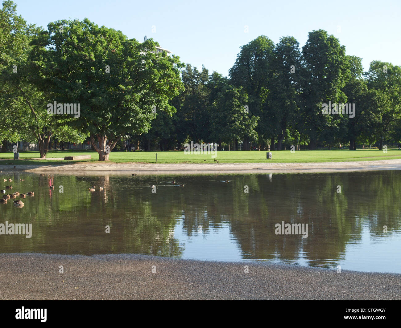 The Oberer Schlossgarten park in Stuttgart, Germany Stock Photo