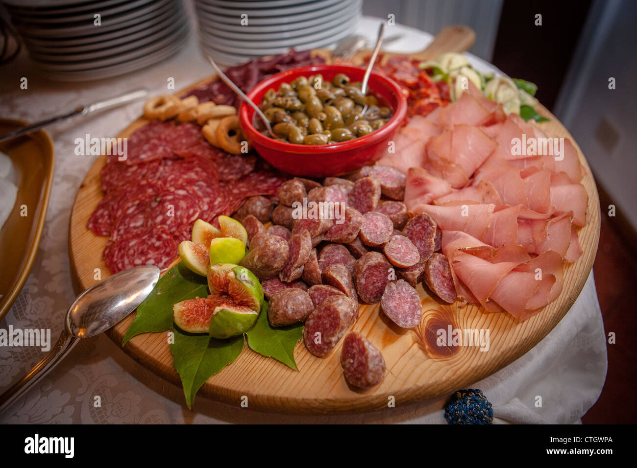 Selection Of Meats And Snacks At Wedding Reception Stock Photo