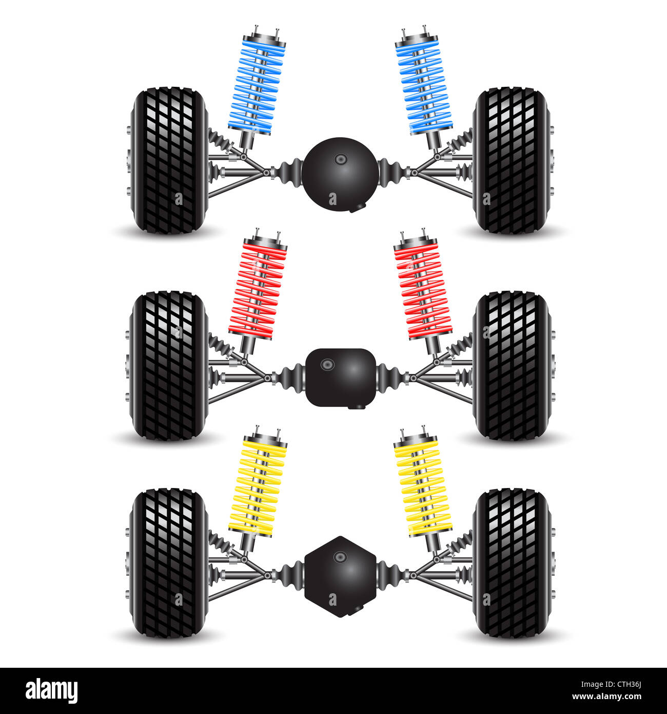 Set rear suspension car with different gearing. Vector Illustration Stock Photo Alamy