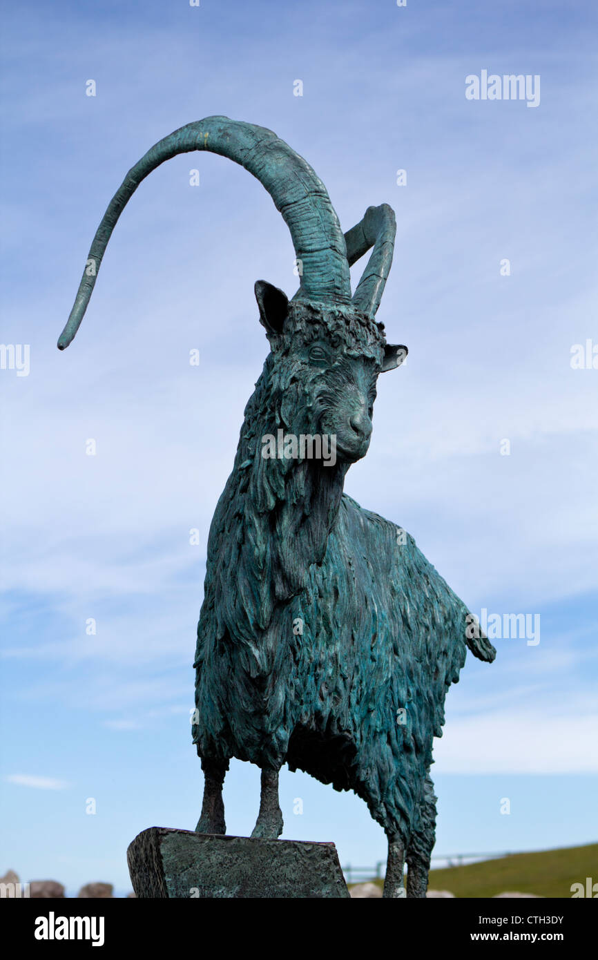 Statue of Kashmir goat  on the Great Orme LLandudno North Wales Stock Photo