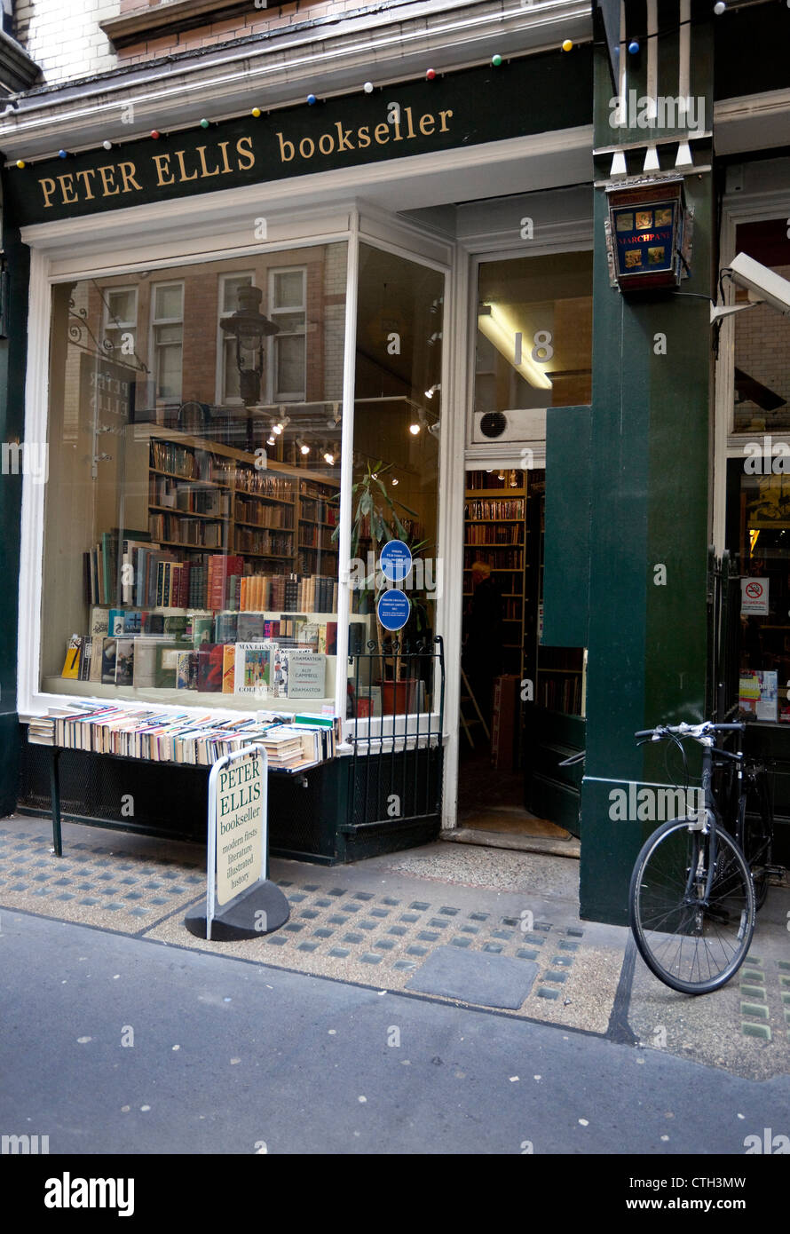 Peter Ellis Bookseller bookshop, Cecil Court Trader's Association, London, England, UK Stock Photo