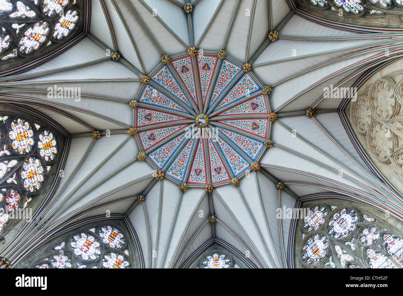 England, Yorkshire, York, York Minster, The Chapter House Ceiling Stock ...