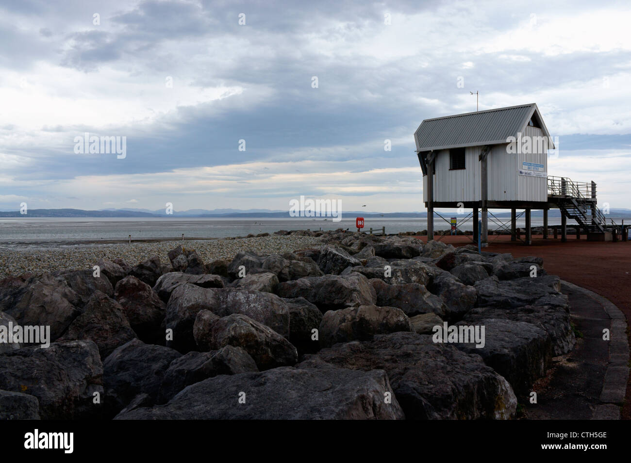 Sea Defense Barrier leading around to Morecambe & Heysham Yacht Club