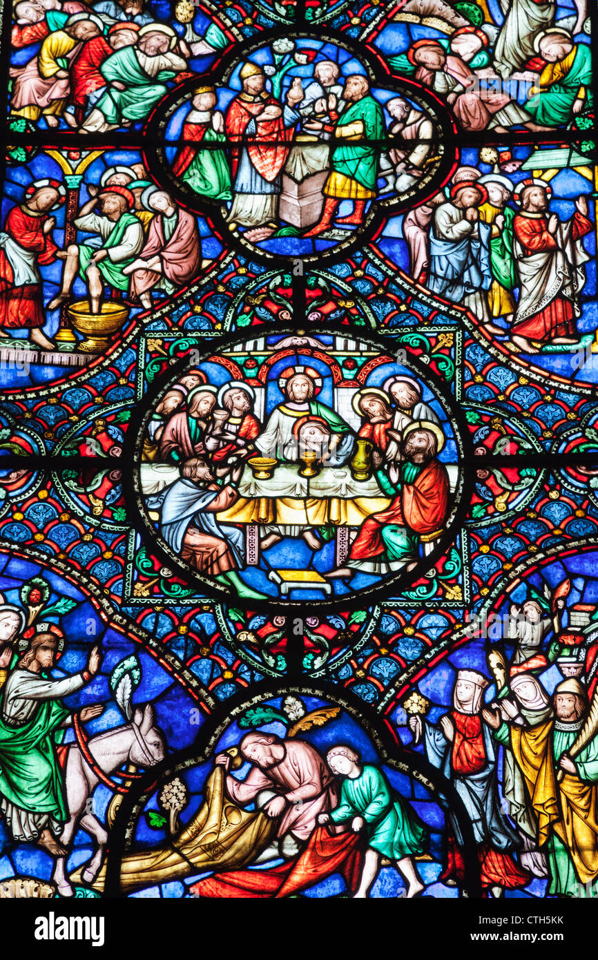 England, Cambridgeshire, Ely, Ely Cathedral, Stained Glass Window