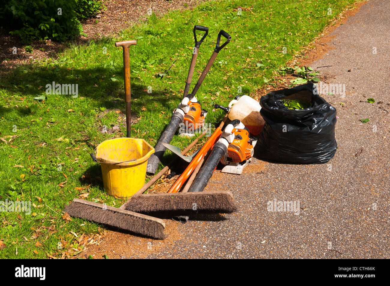 Garden maintenance equipment Stock Photo