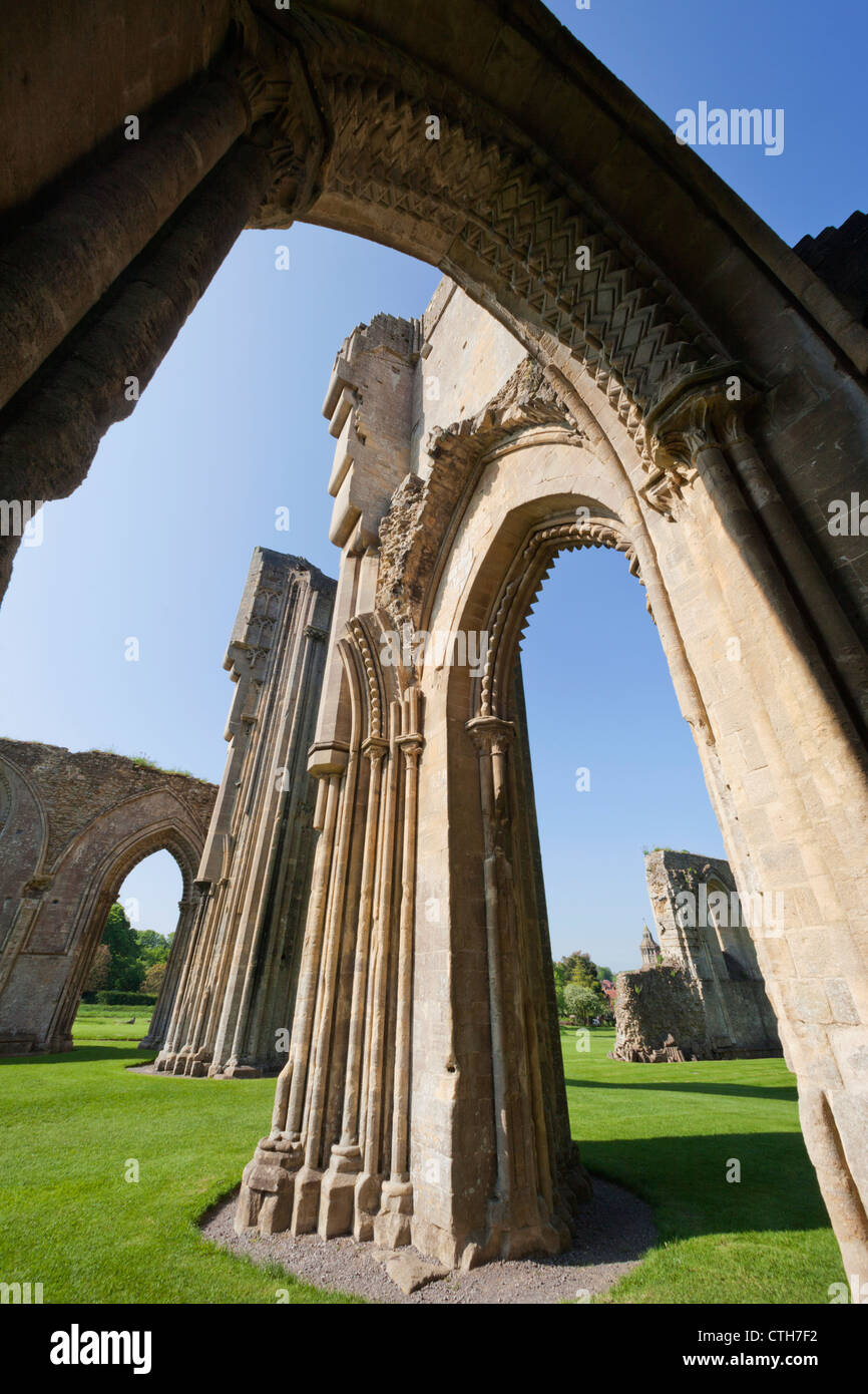 England, Somerset, Glastonbury, Glastonbury Abbey, The High Altar Stock Photo