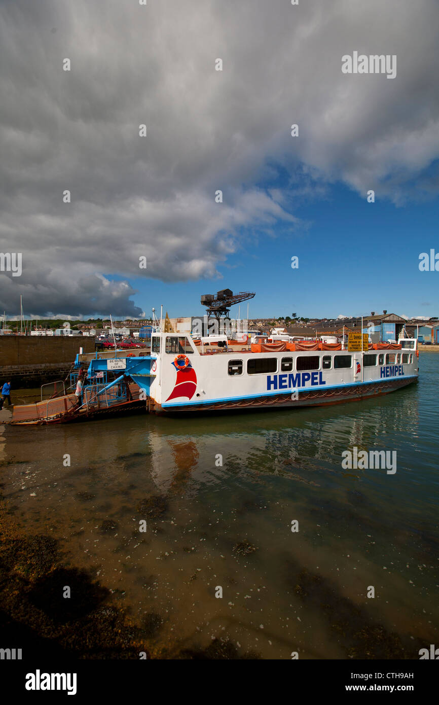 East Cowes Isle of Wight, 'Floating Bridge, Crane, East Cowes Isle of Wight', River Medina Stock Photo