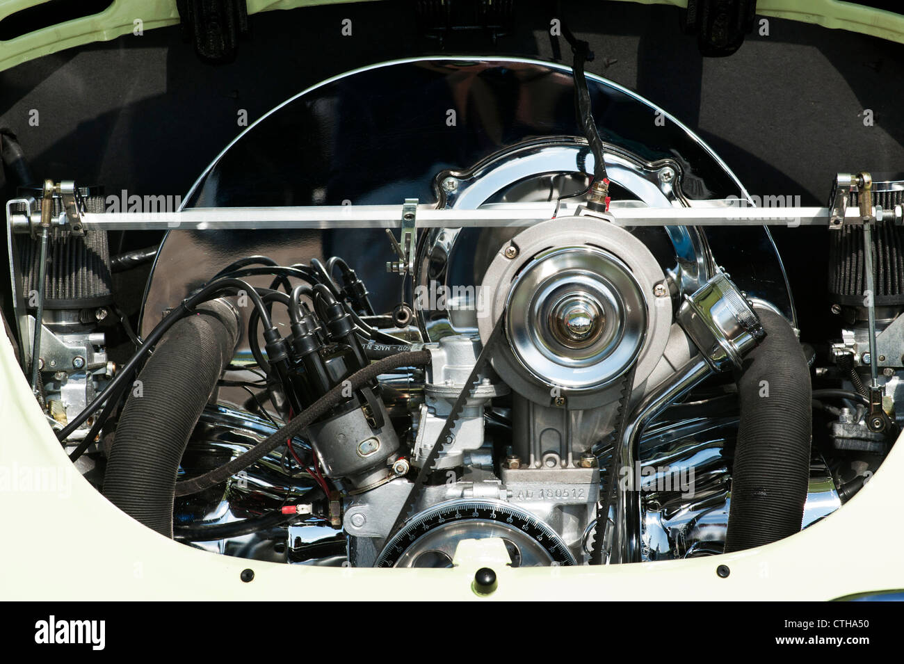 VW Volkswagen Beetle car engine Stock Photo