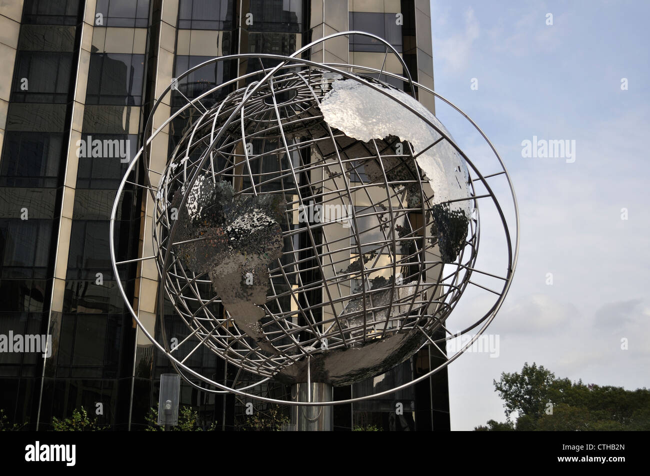 Globe statue outside Trump tower, New York Stock Photo