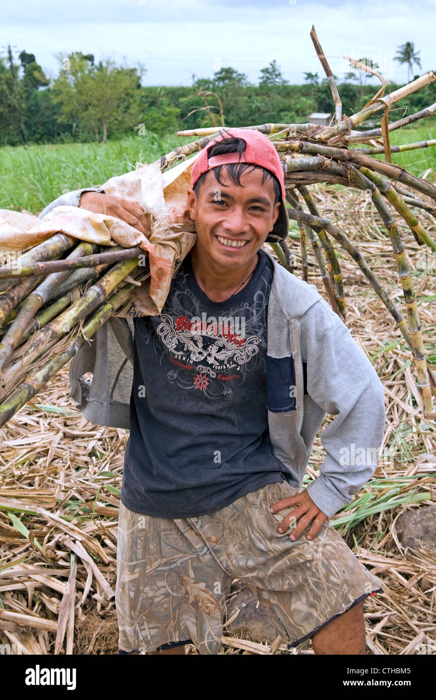 Portrait of a sugar cane field worker on Negros Occidental Island in