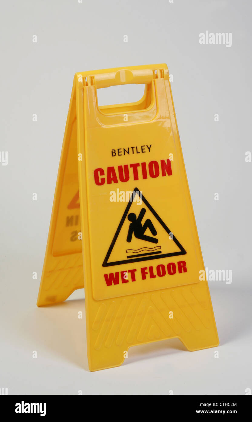 wet floor warning sign Stock Photo Alamy