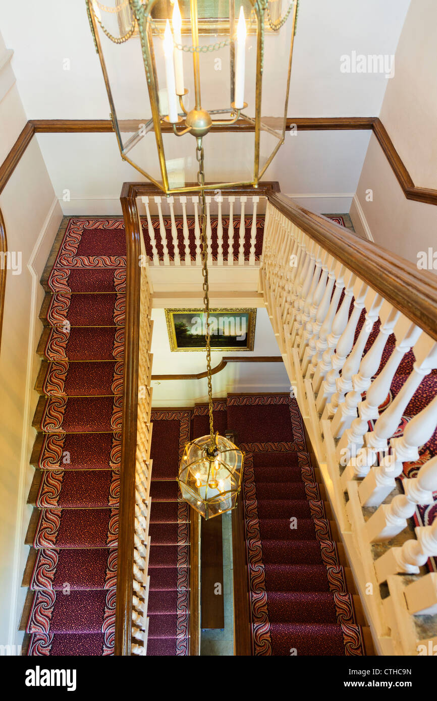 England, London, Richmond, Kew Palace, Staircase Stock Photo