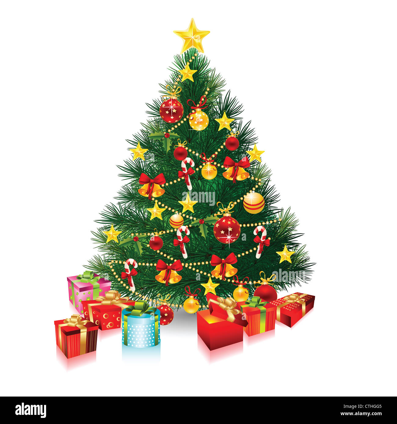 Christmas tree on white background Stock Photo Alamy