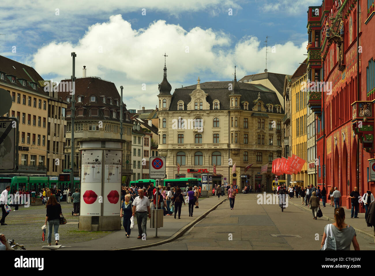 Townhall, Market Square, Basel, Switzerland Stock Photo