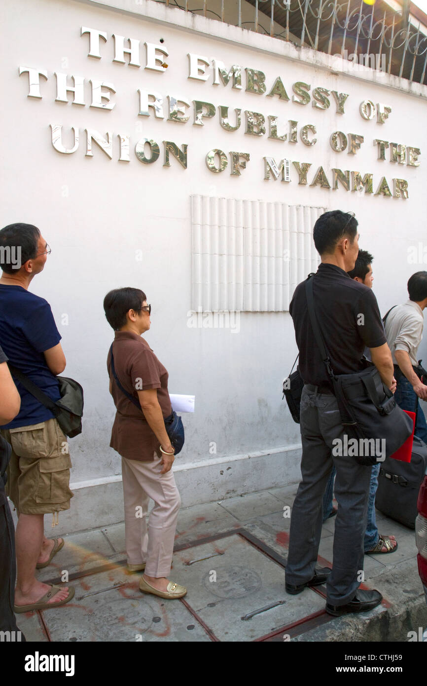The Embassy of the Republic of the Union of Myanmar located in Bangkok, Thailand. Stock Photo