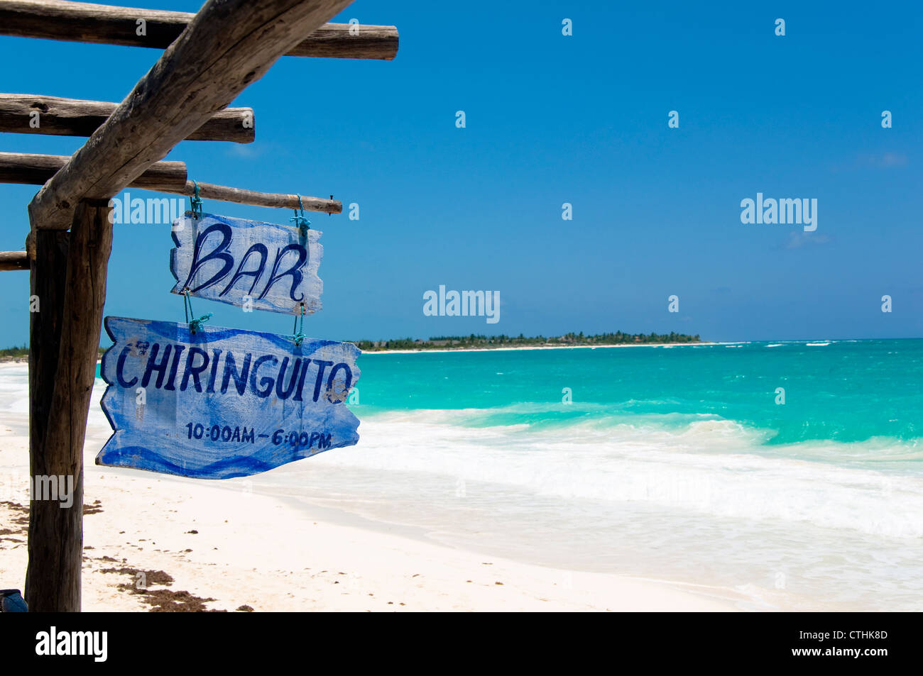 Beach bar, Cayo Largo, Cuba Stock Photo