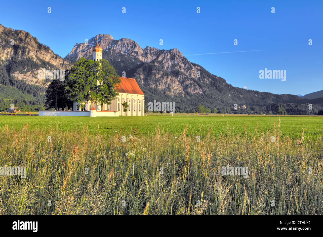 Landscape with St. Coleman's Church in Germany Stock Photo - Alamy