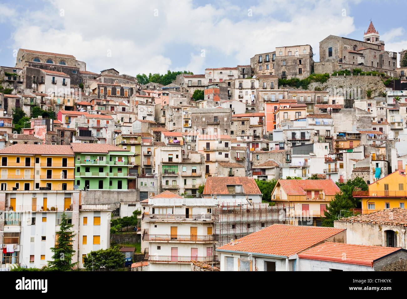 dense houses in ancient sicilian mountain town Castiglione di Sicilia