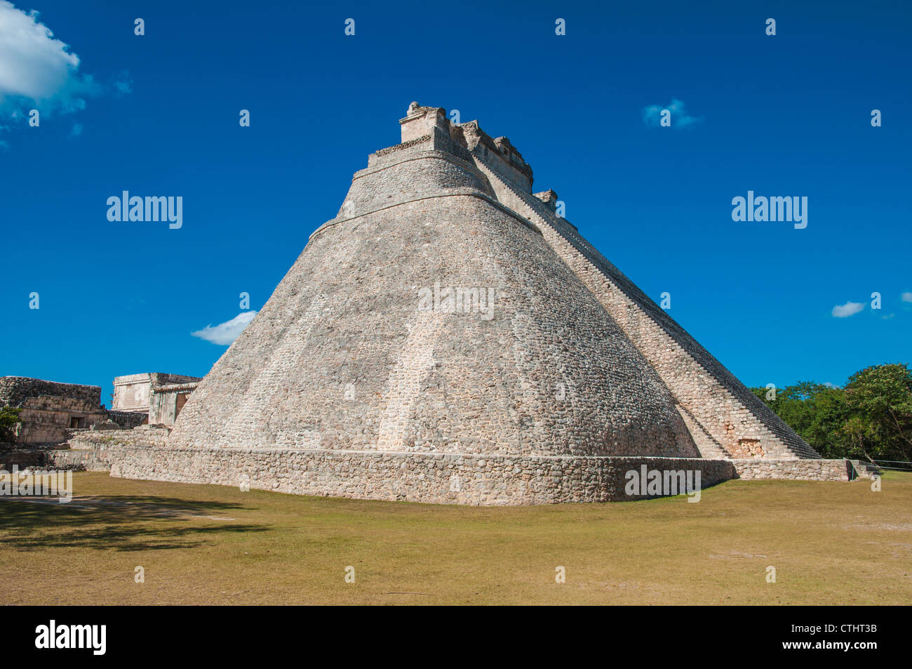 Adivino-Pyramid at Uxmal on the Yucatan peninsula, Mexico Stock Photo