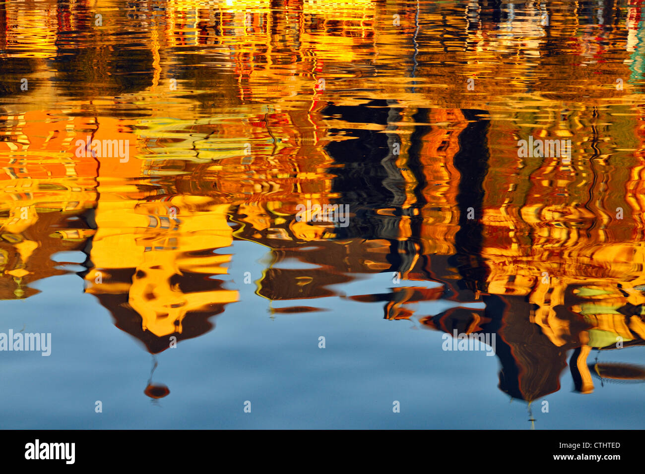 Buildings (Empress Hotel) reflected in the Inner Harbour, Victoria, British Columbia, Canada Stock Photo