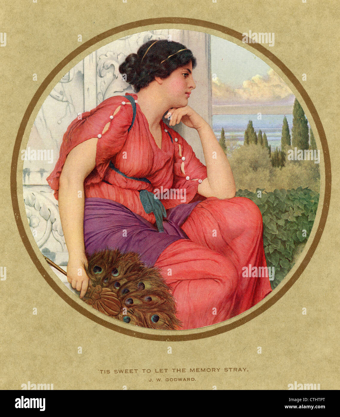 Tis sweet to let the memory stray by John William Godward Stock Photo