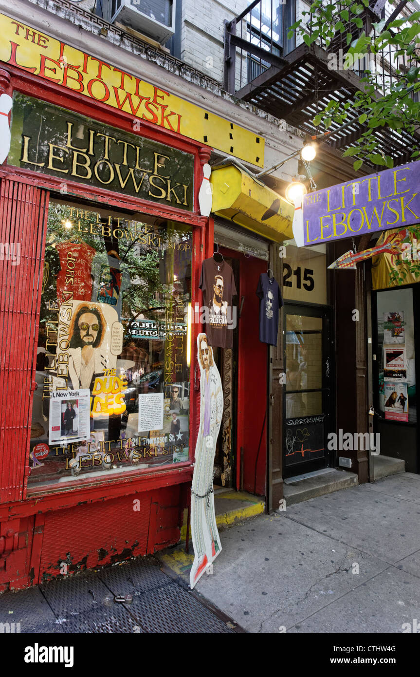 The little Lebowski Shop in Greenwich Village, Manhattan, New York Stock Photo