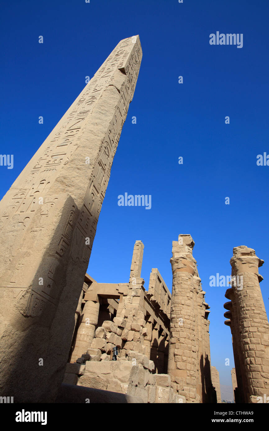 Obelisk at Karnak Temple Complex, Luxor, Egypt Stock Photo