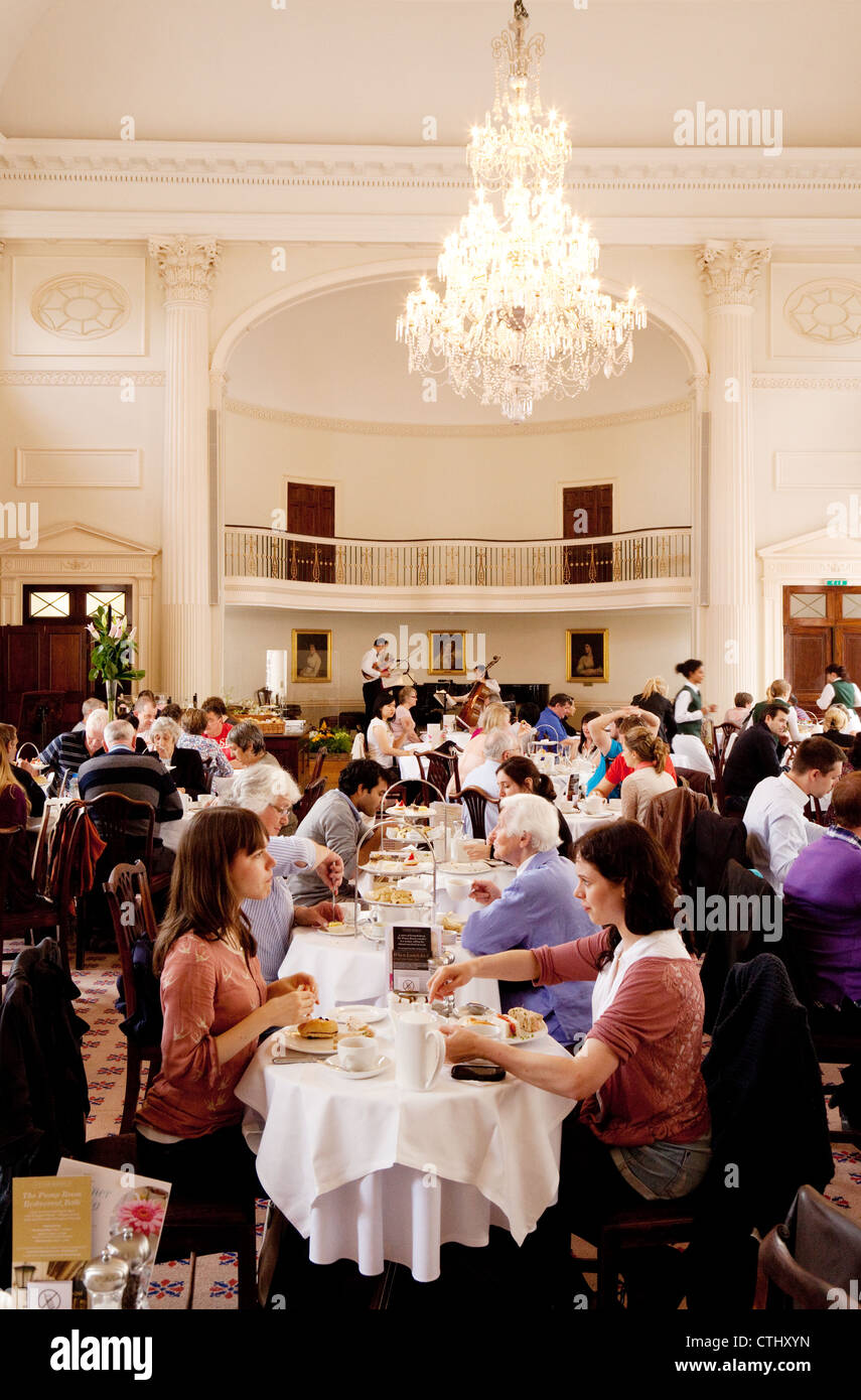 People having afternoon tea in the Bath Pump room tea rooms restaurant