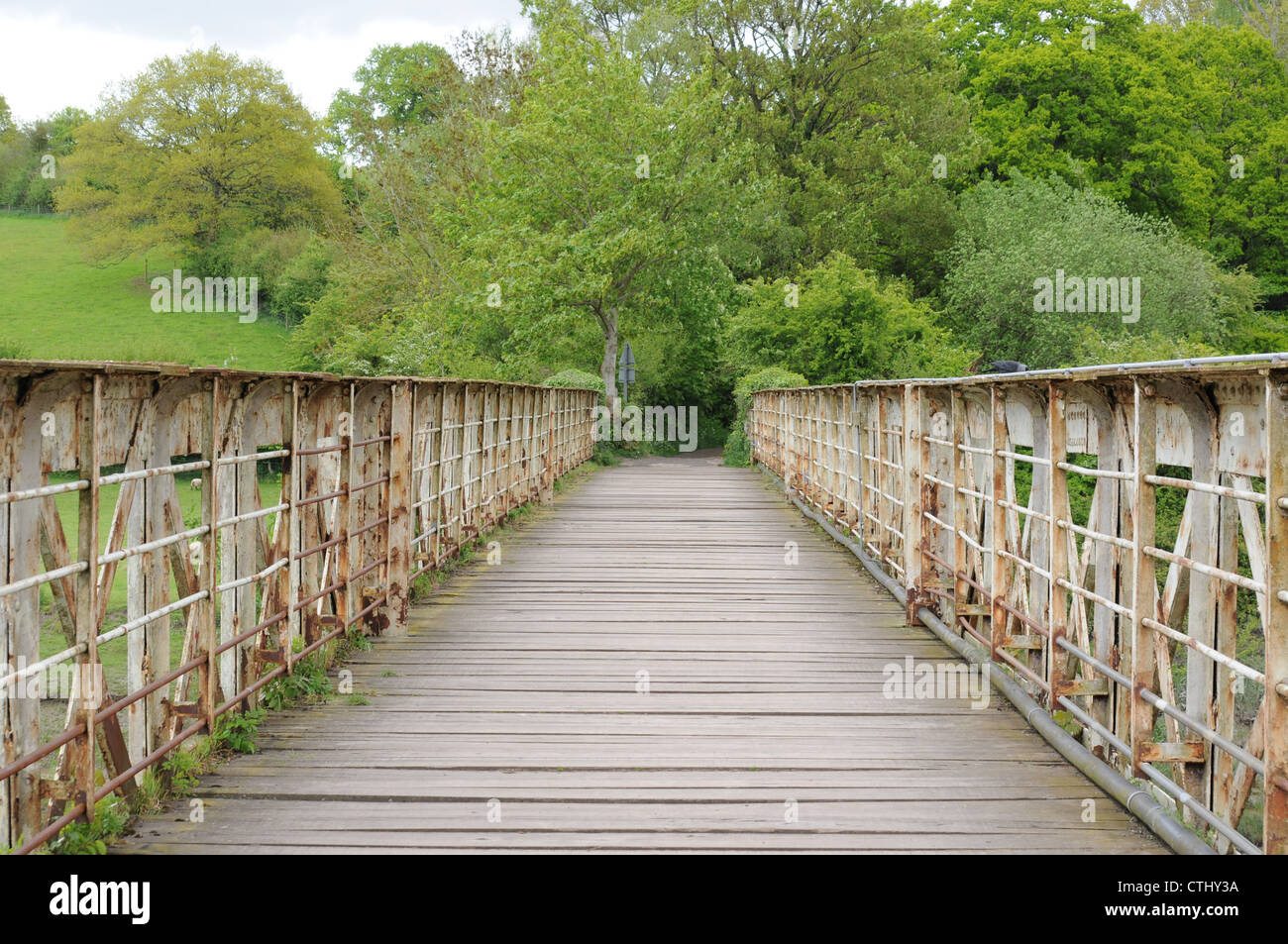 Old bridge which spans the River Wye in the village of Tintern Stock ...