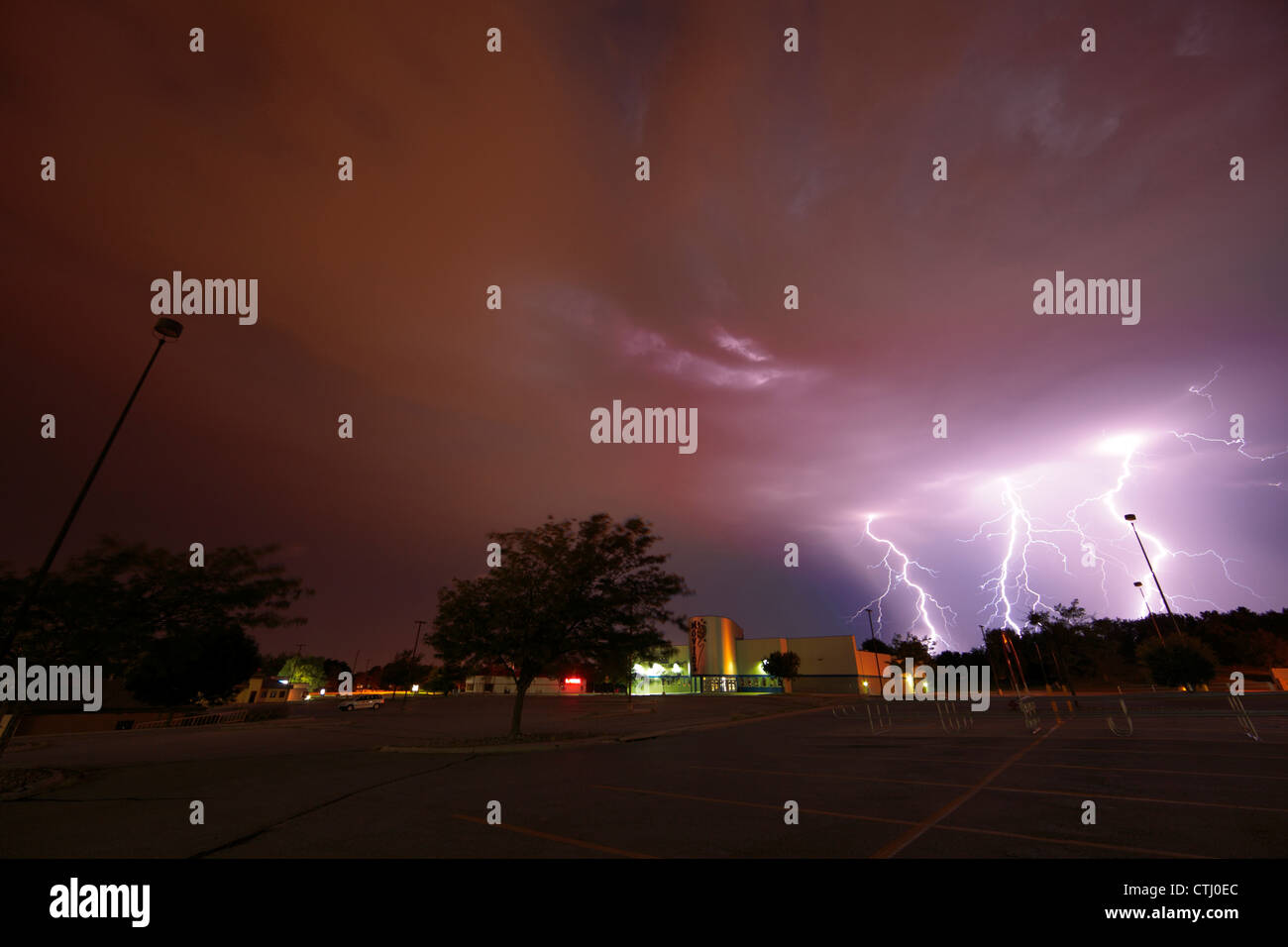 Triple lightning strike Stock Photo Alamy