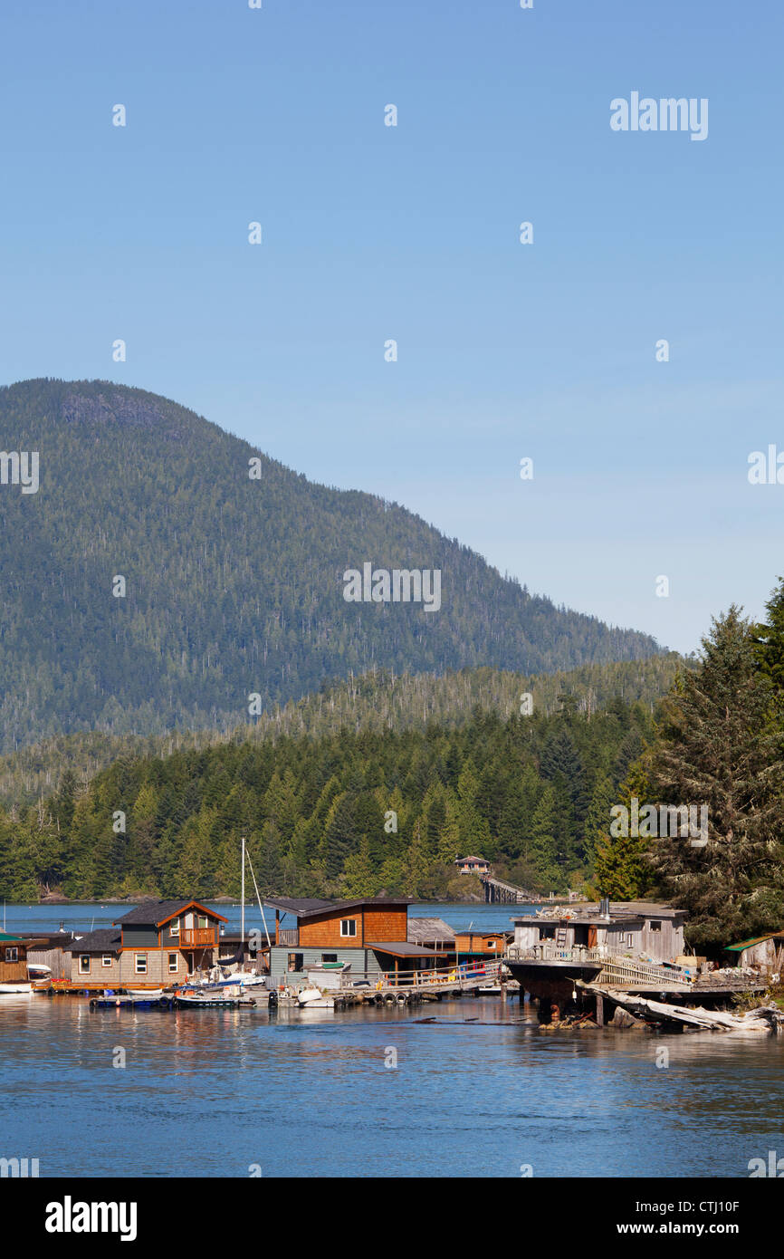 Float Homes In The Harbour; Tofino, British Columbia, Canada Stock