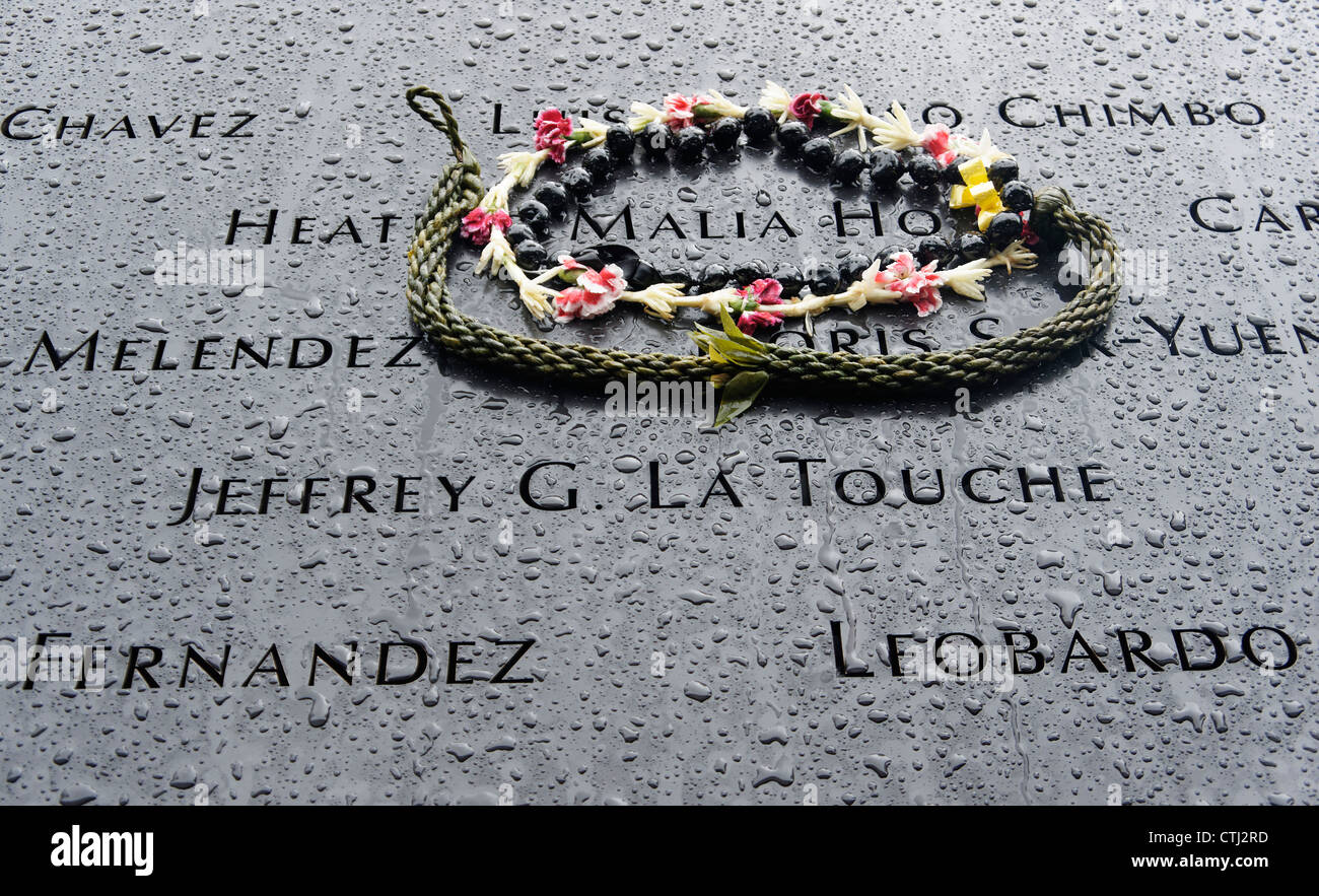 911 World Trade Center Memorial , Ground Zero, Manhattan, New York  Stock Photo