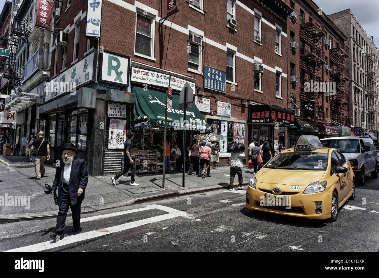 Chinatwon, street scene, New York, USA, Stock Photo